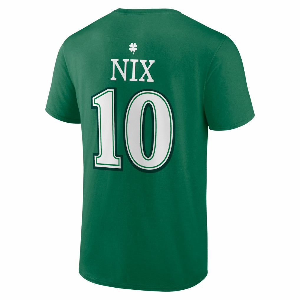 Bo Nix Denver Broncos St. Patrick's Day Icon Name & Number T-Shirt Green