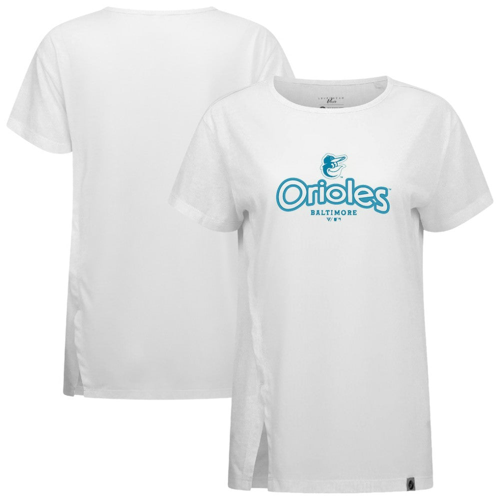 Baltimore Orioles Levelwear Women's Blue Haven Influx Cornerstone T-Shirt - White T-shirts