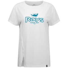 Tampa Bay Rays Levelwear Women's Blue Haven Influx Cornerstone T-Shirt - White T-shirts