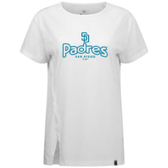 San Diego Padres Levelwear Women's Blue Haven Influx Cornerstone T-Shirt - White T-shirts