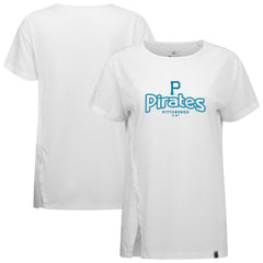 Pittsburgh Pirates Levelwear Women's Blue Haven Influx Cornerstone T-Shirt - White T-shirts