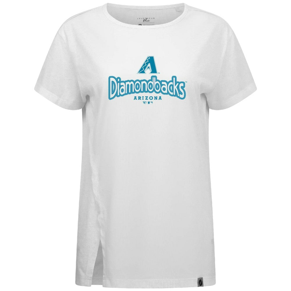 Arizona Diamondbacks Levelwear Women's Blue Haven Influx Cornerstone T-Shirt - White T-shirts