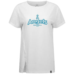 Los Angeles Angels Levelwear Women's Blue Haven Influx Cornerstone T-Shirt - White T-shirts