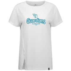 Cleveland Guardians Levelwear Women's Blue Haven Influx Cornerstone T-Shirt - White T-shirts