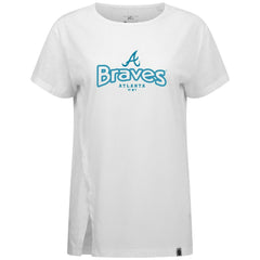 Atlanta Braves Levelwear Women's Blue Haven Influx Cornerstone T-Shirt - White T-shirts