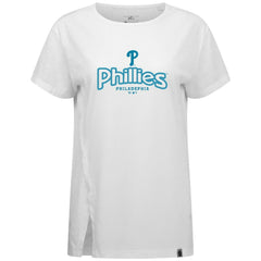 Philadelphia Phillies Levelwear Women's Blue Haven Influx Cornerstone T-Shirt - White T-shirts