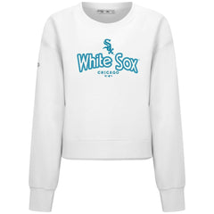 Chicago White Sox Levelwear Women's Judd Cornerstone Cropped Sweatshirt - White Sweatshirts