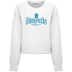 Kansas City Royals Levelwear Women's Judd Cornerstone Cropped Sweatshirt - White Sweatshirts