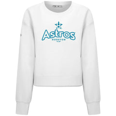 Houston Astros Levelwear Women's Judd Cornerstone Cropped Sweatshirt - White Sweatshirts