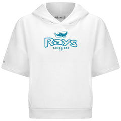 Tampa Bay Rays Levelwear Women's Amber Short Sleeve Cornerstone Hoodie - White Hoodies