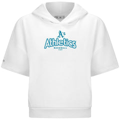 Athletics Levelwear Women's Amber Short Sleeve Cornerstone Hoodie - White Hoodies