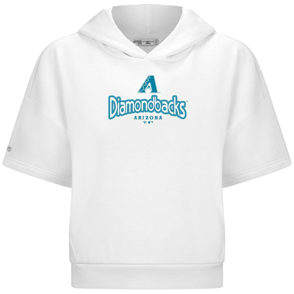 Arizona Diamondbacks Levelwear Women's Amber Short Sleeve Cornerstone Hoodie - White Hoodies