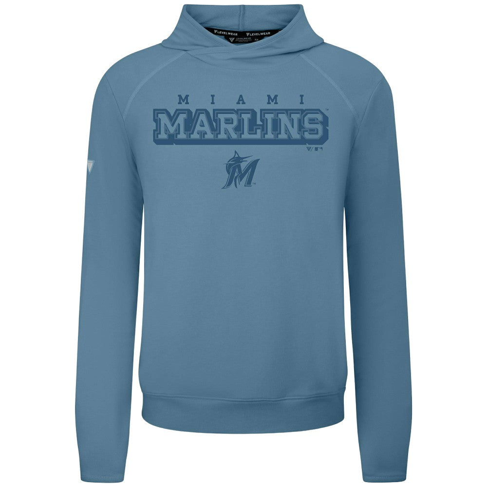 Miami Marlins Levelwear Mandate Tri-Blend Hoodie - Blue Hoodies