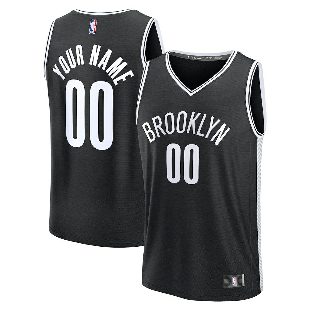 Brooklyn Nets Fast Break Custom Jersey Icon Edition Black