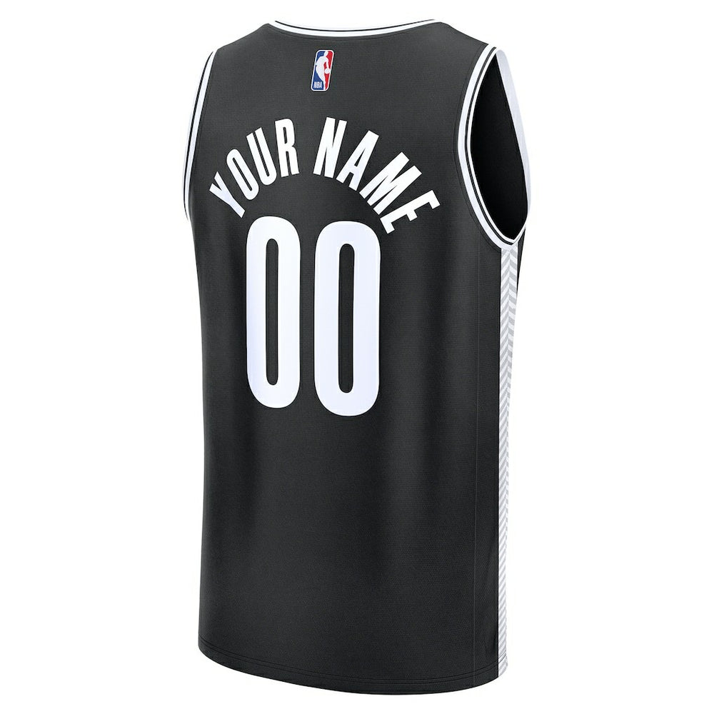 Brooklyn Nets Fast Break Custom Jersey Icon Edition Black