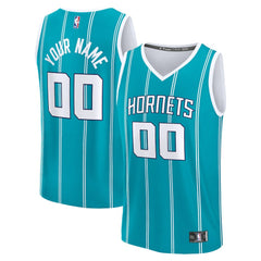 Charlotte Hornets Fast Break Custom Jersey Icon Edition Teal