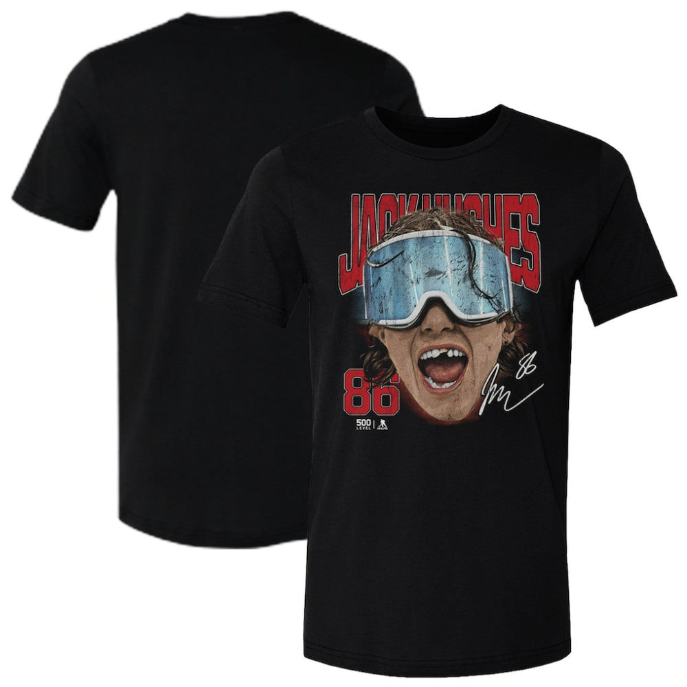 NHL Jack Hughes US Men's Hockey 500 Level Goggles T-Shirt - Black