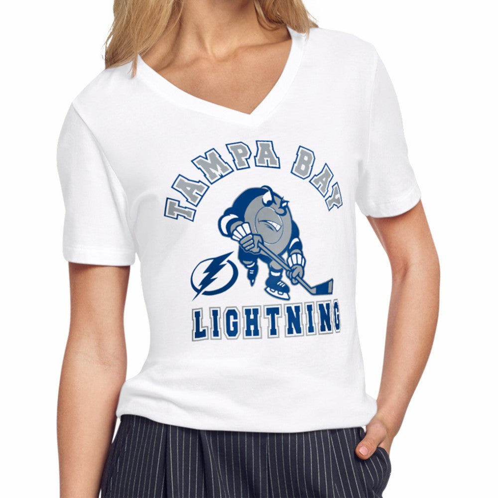 NHL Tampa Bay Lightning Starter Women's Tough Puck T-Shirt - White