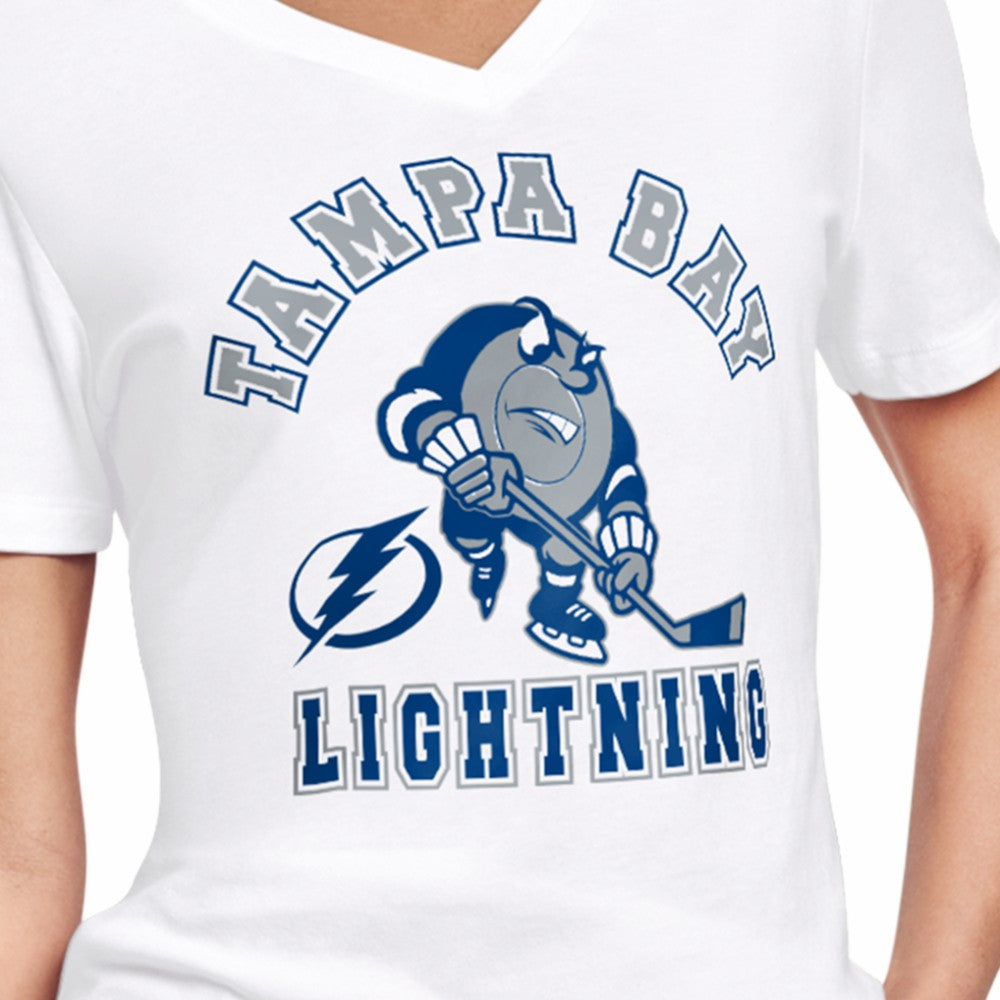 NHL Tampa Bay Lightning Starter Women's Tough Puck T-Shirt - White