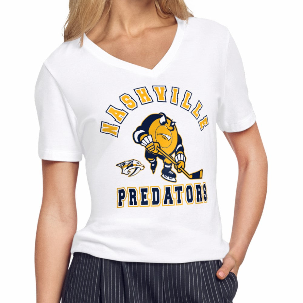 NHL Nashville Predators Starter Women's Tough Puck T-Shirt - White