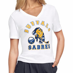 NHL Buffalo Sabres Starter Women's Tough Puck T-Shirt - White