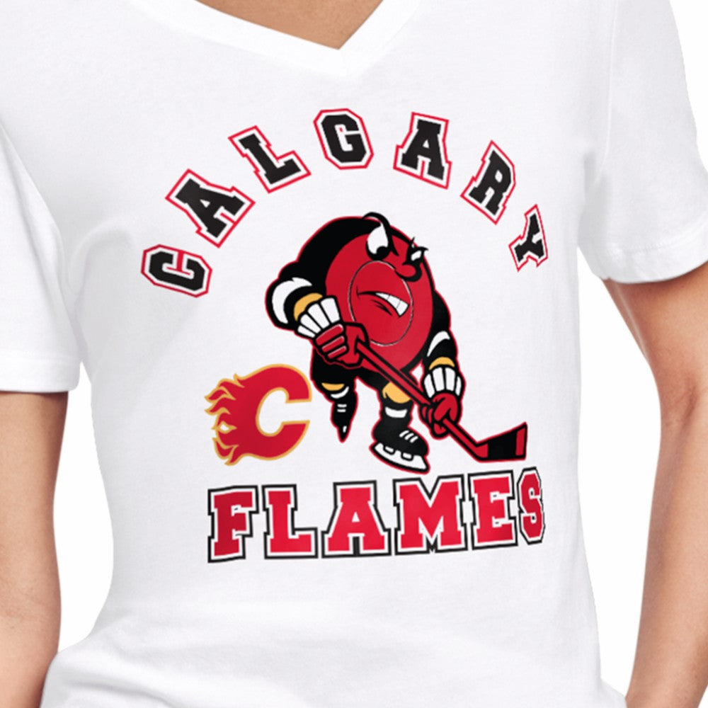 NHL Calgary Flames Starter Women's Tough Puck T-Shirt - White