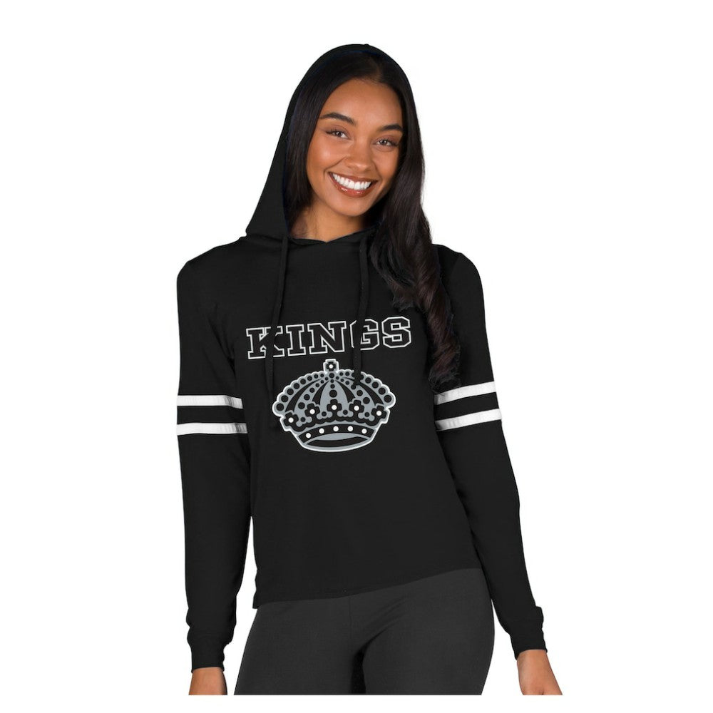 NHL Los Angeles Kings Concepts Sport Women's Marathon Long-Sleeve Hooded T-Shirt - Black
