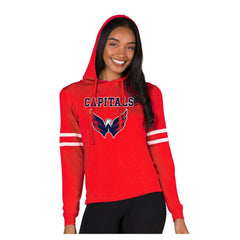 NHL Washington Capitals Concepts Sport Women's Marathon Long-Sleeve Hooded T-Shirt - Red