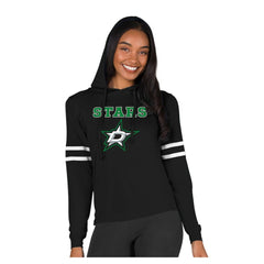 NHL Dallas Stars Concepts Sport Women's Marathon Long-Sleeve Hooded T-Shirt - Black
