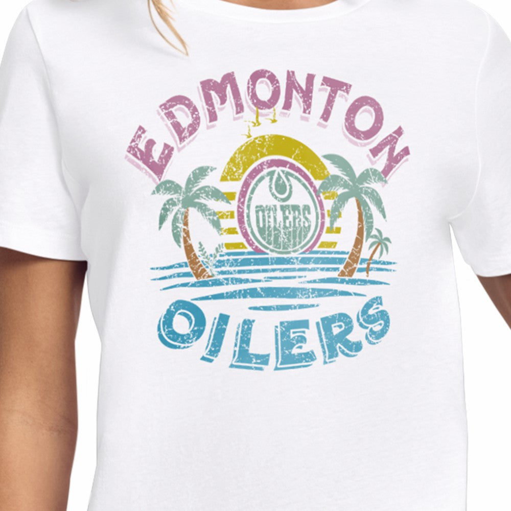 NHL Edmonton Oilers Starter Women's Tonal Beach T-Shirt - White