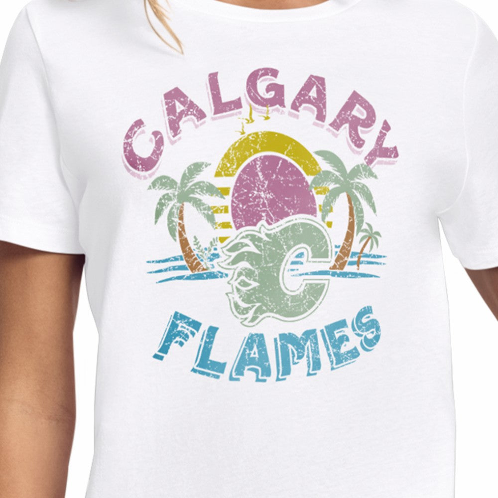 NHL Calgary Flames Starter Women's Tonal Beach T-Shirt - White