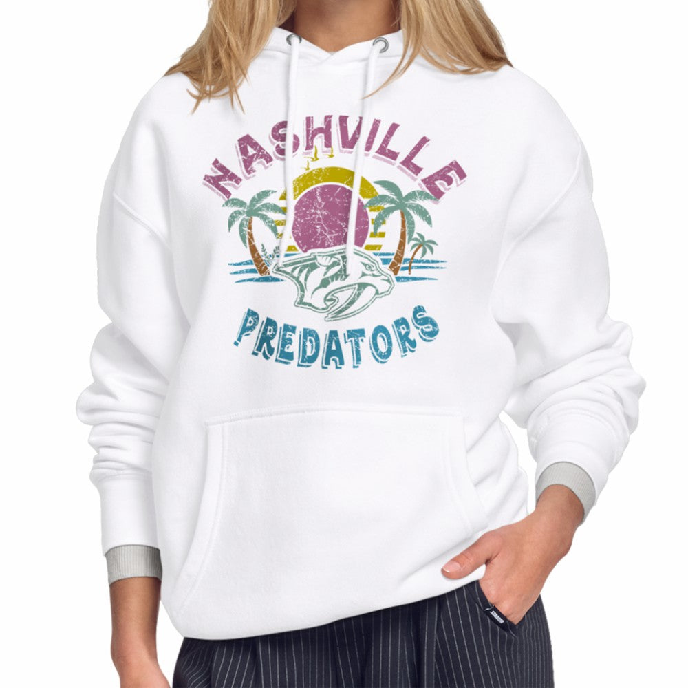 NHL Nashville Predators Starter Women's Tonal Beach Hoodie - White