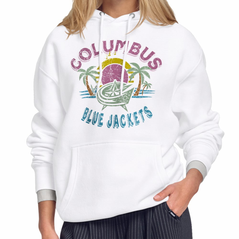 NHL Columbus Blue Jackets Starter Women's Tonal Beach Hoodie - White