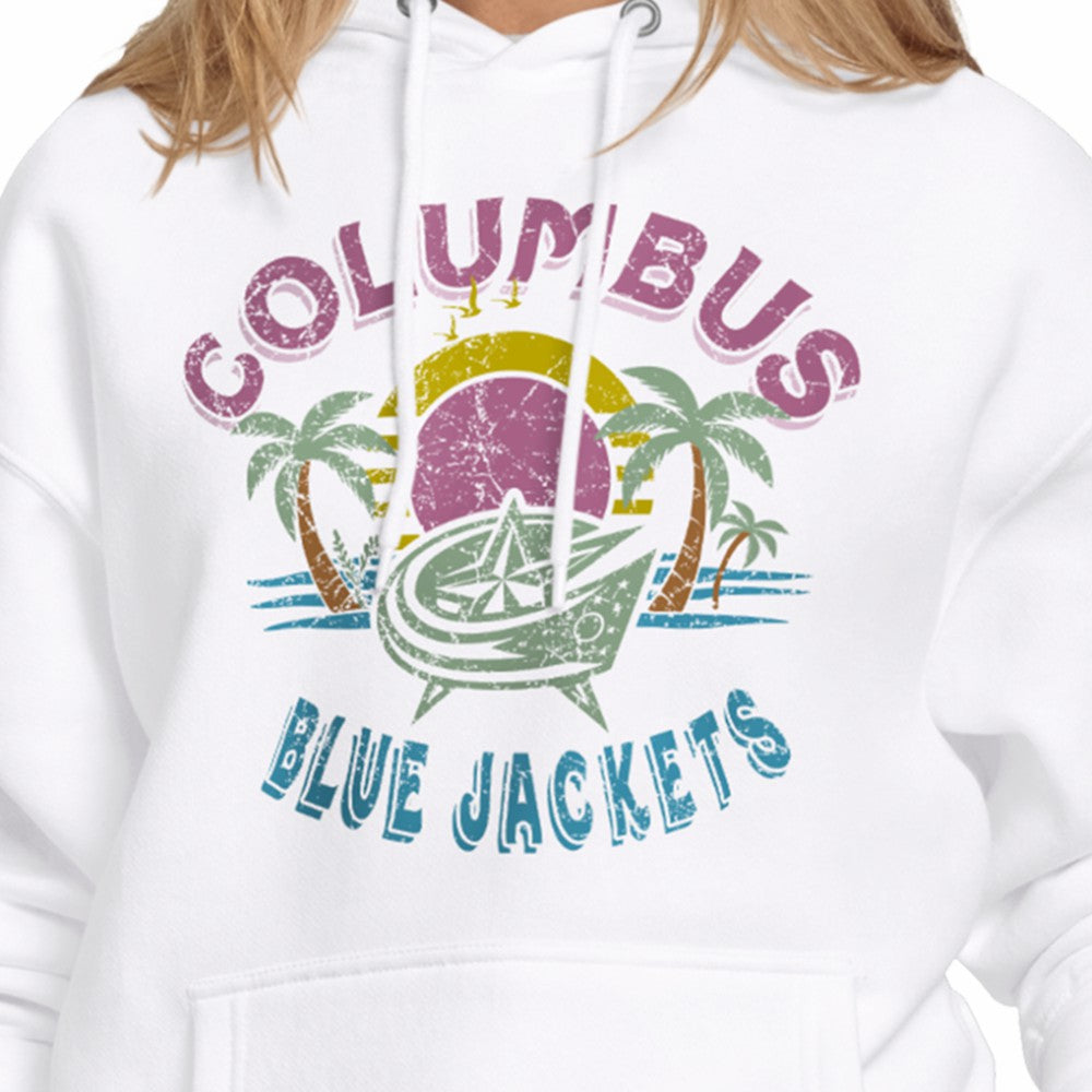 NHL Columbus Blue Jackets Starter Women's Tonal Beach Hoodie - White