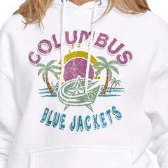 NHL Columbus Blue Jackets Starter Women's Tonal Beach Hoodie - White