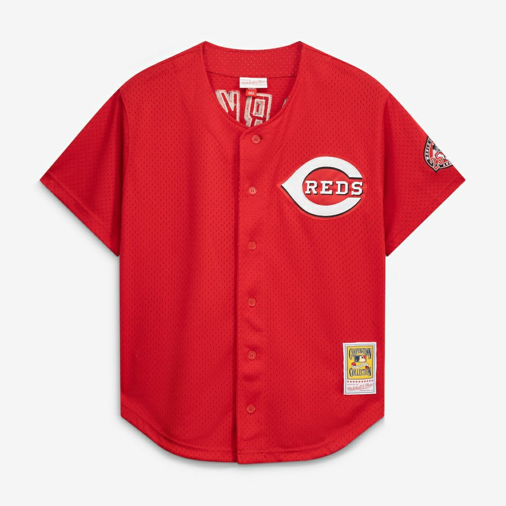 Barry Larkin Cincinnati Reds Mitchell & Ness Throwback Cooperstown Mesh Batting Practice Jersey - Red Jerseys