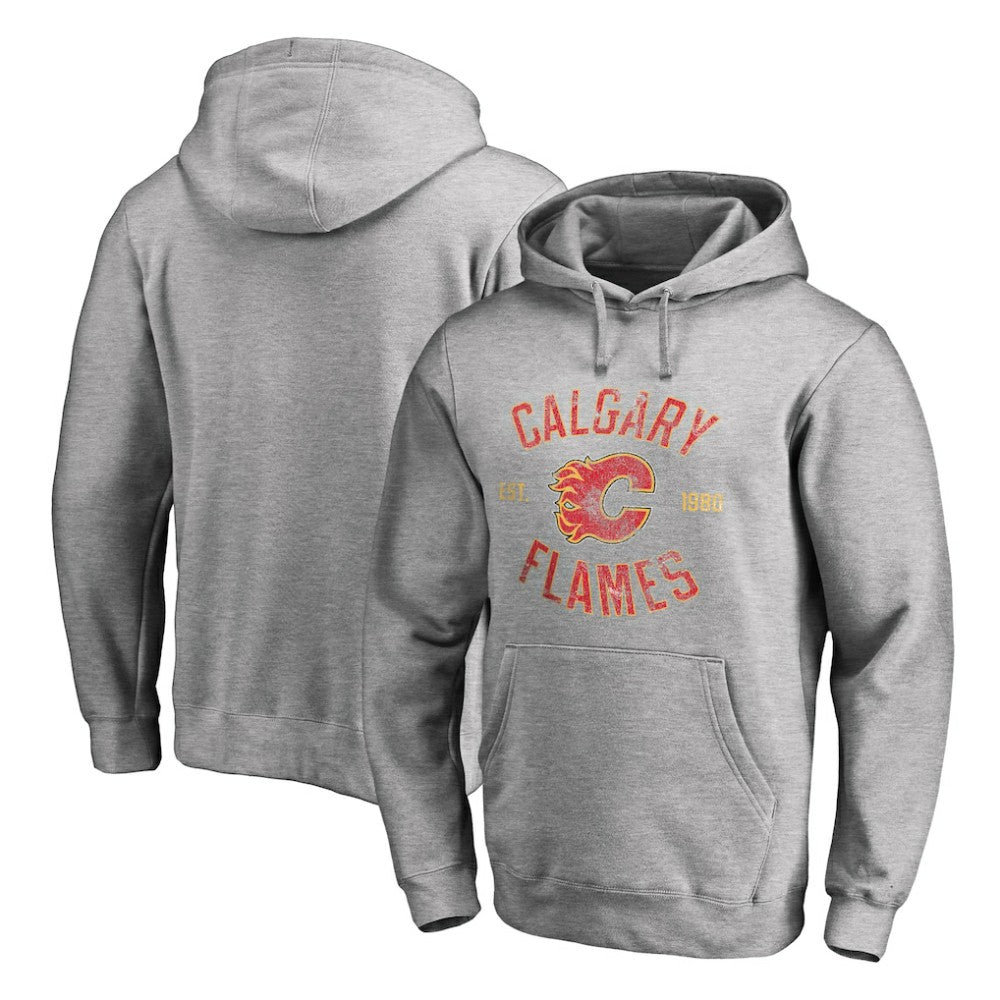 NHL Calgary Flames Heritage Pullover Hoodie - Ash