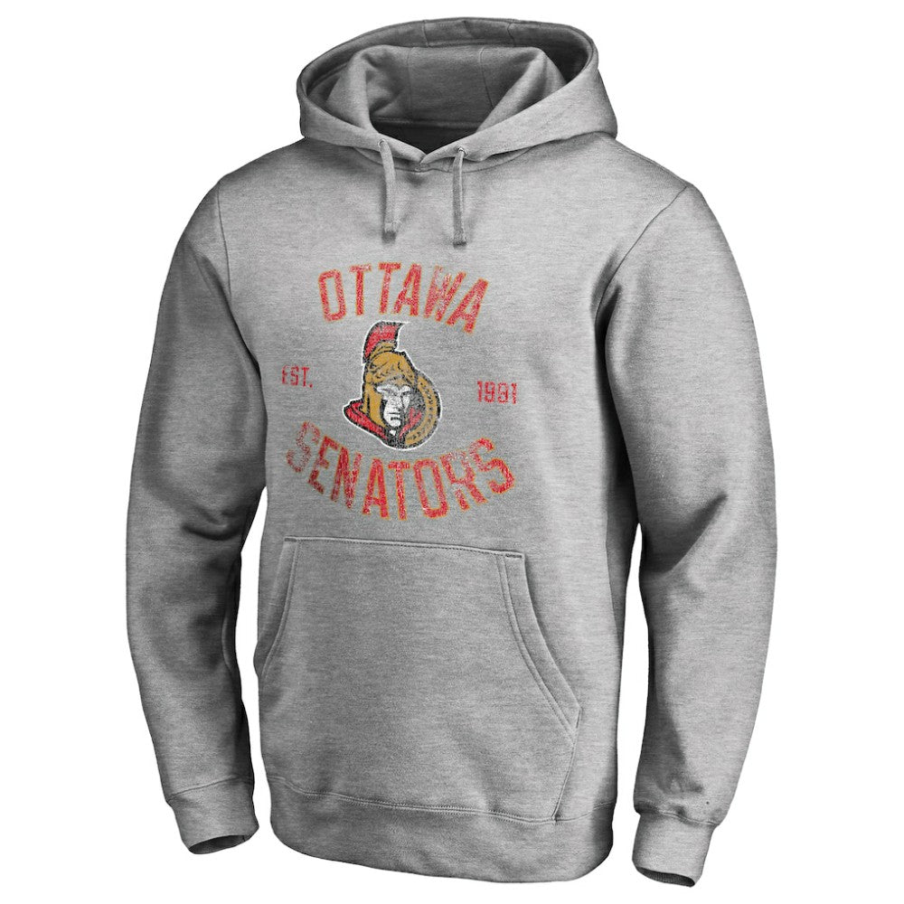 NHL Ottawa Senators Heritage Pullover Hoodie - Ash