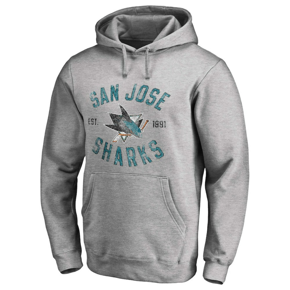 NHL San Jose Sharks Heritage Pullover Hoodie - Ash