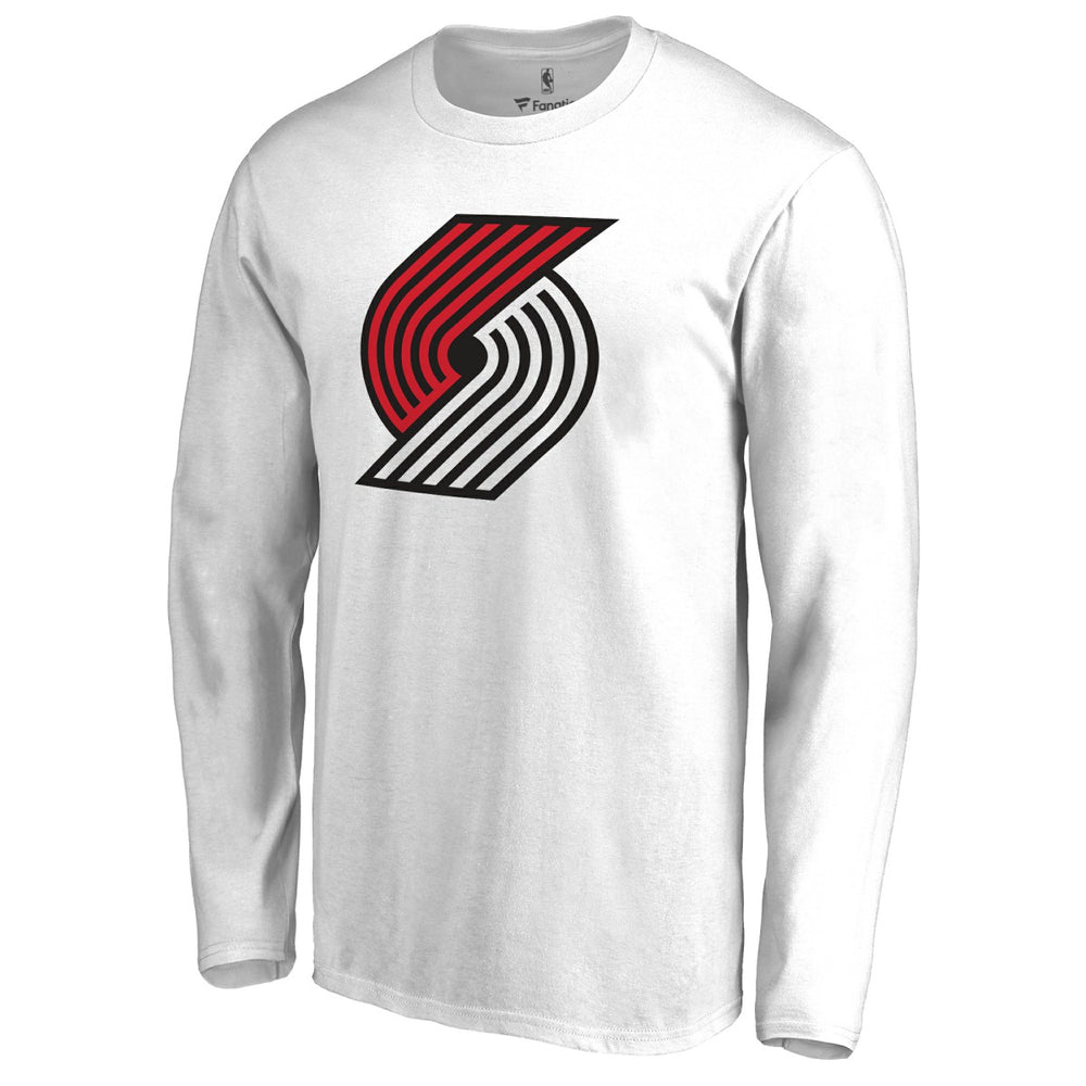Portland Trail Blazers Primary Logo Long Sleeve T-Shirt White