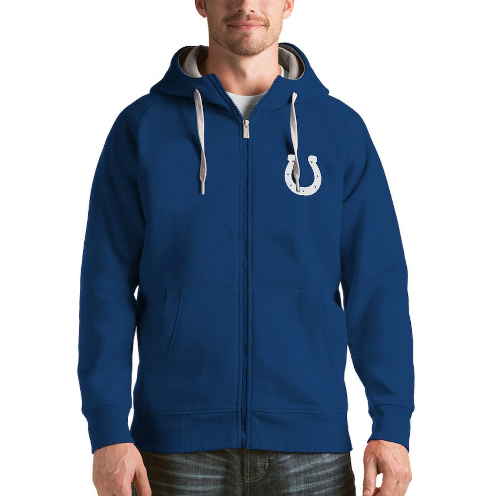Indianapolis Colts Antigua Victory Full-Zip Hoodie Royal