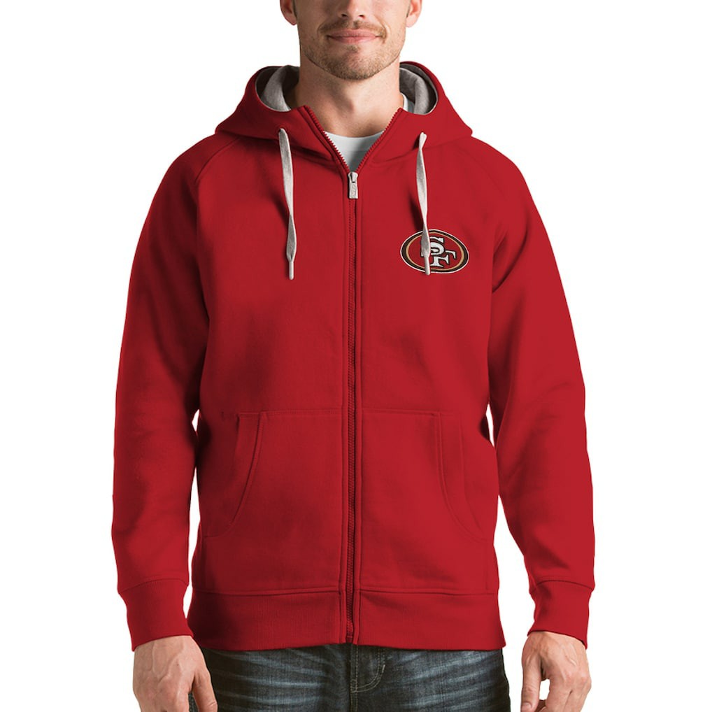 San Francisco 49ers Antigua Victory Full-Zip Hoodie Scarlet