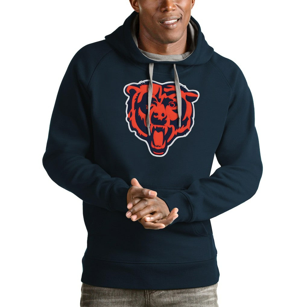 Chicago Bears Antigua Victory Pullover Hoodie Navy