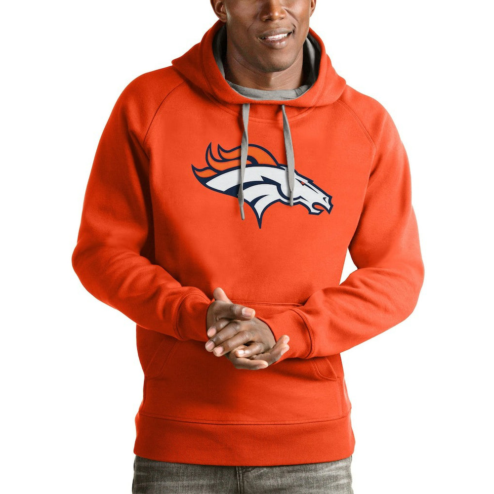 Denver Broncos Antigua Victory Pullover Hoodie Orange