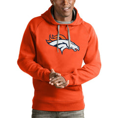 Denver Broncos Antigua Victory Pullover Hoodie Orange