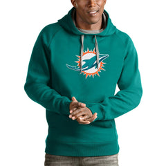 Miami Dolphins Antigua Victory Pullover Hoodie Aqua