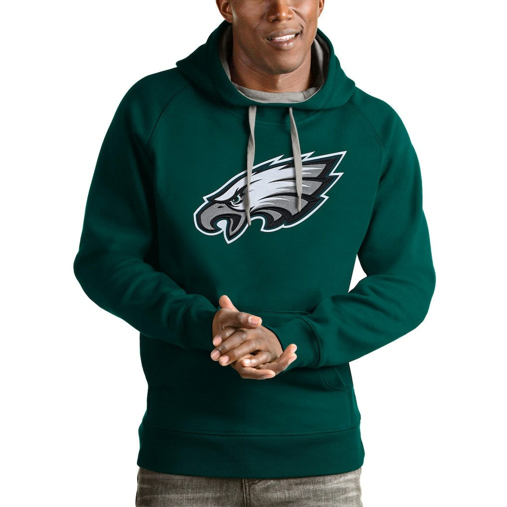 Philadelphia Eagles Antigua Victory Pullover Hoodie Midnight Green