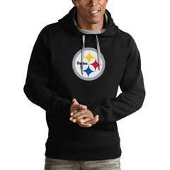 Pittsburgh Steelers Antigua Victory Pullover Hoodie Black