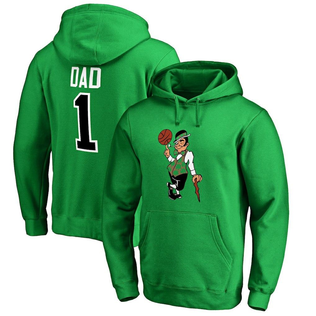 Boston Celtics #1 Dad Pullover Hoodie Kelly Green