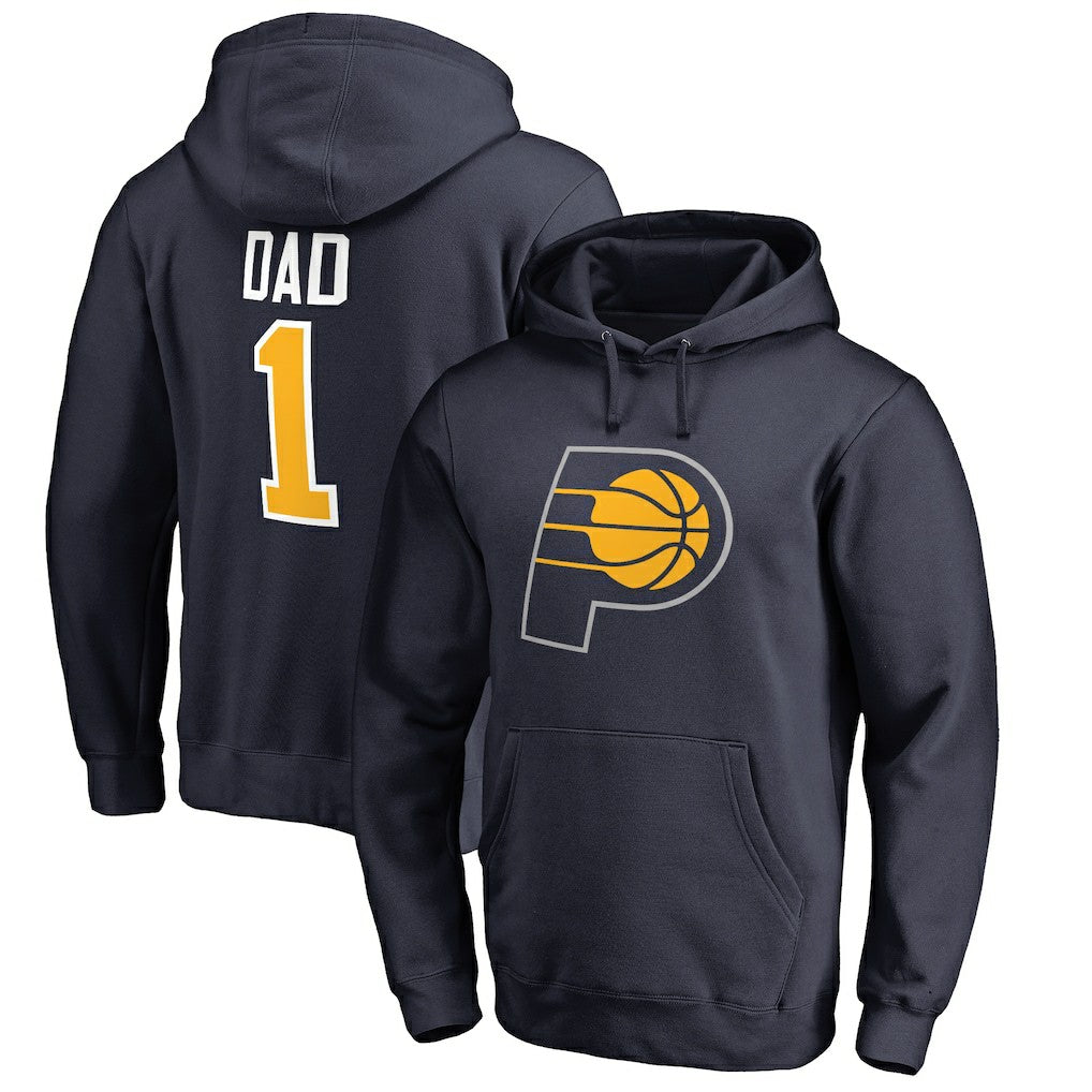Indiana Pacers #1 Dad Pullover Hoodie Navy